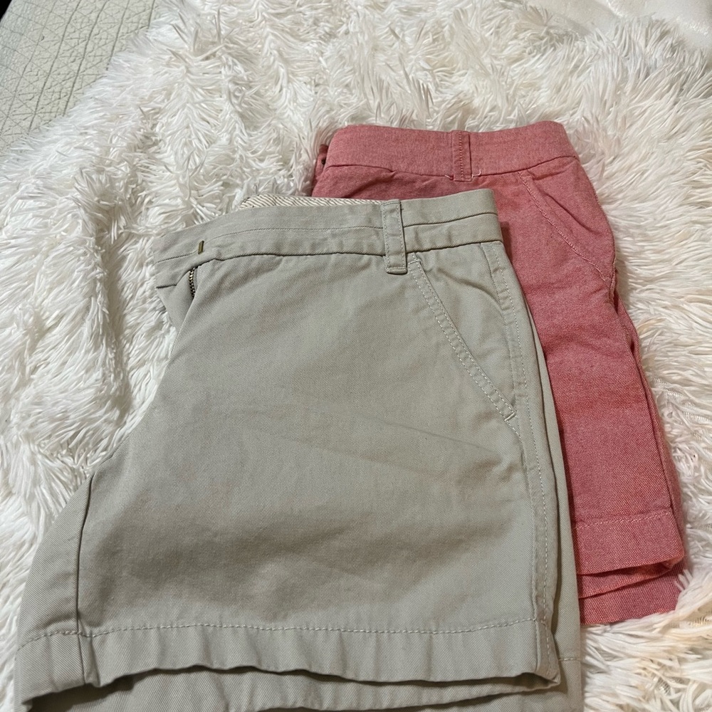 J. Crew Tan and Pink Bermuda Shorts Classic Casual Style